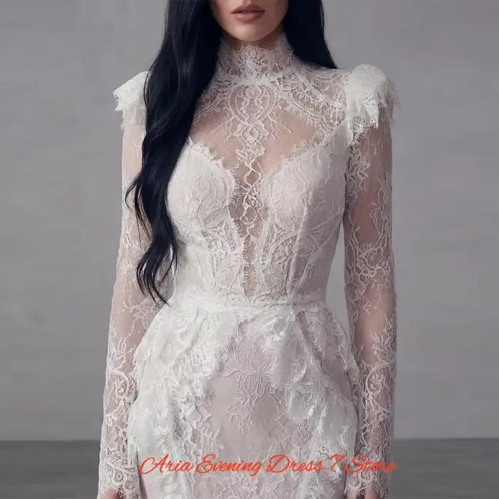 Robe de soirée élégante en dentelle blanche