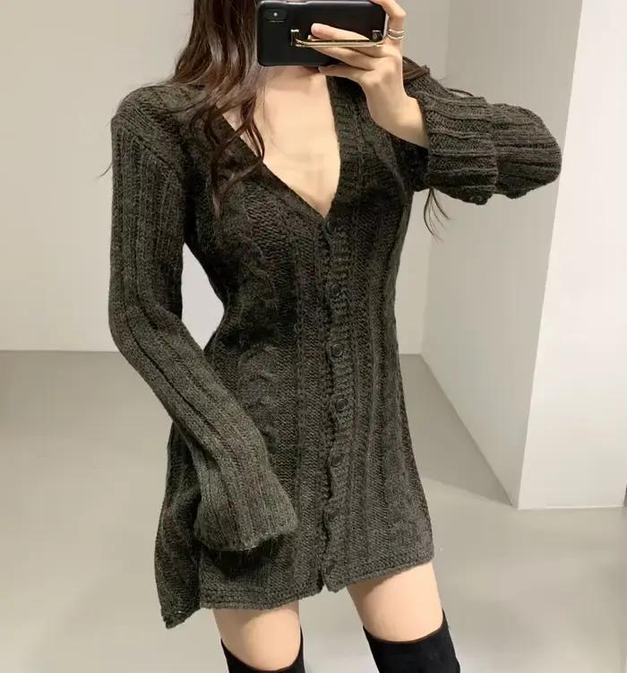 Robe pull pour femme, manches longues
