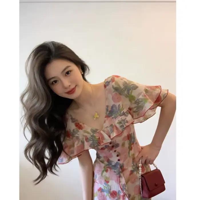 Robe longue à imprimé floral pour les vacances
