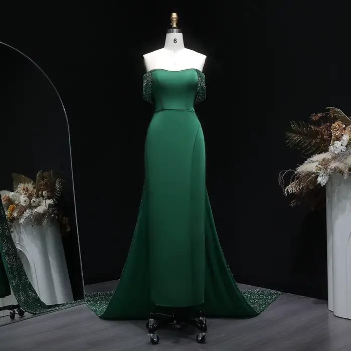 Sharon Said – robe de soirée fourreau vert émeraude