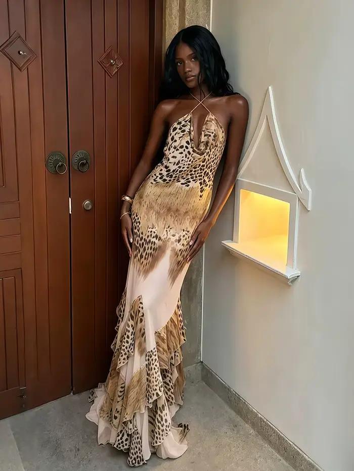 Robe longue sexy Kliou pour femme