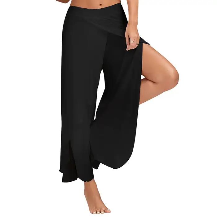 Pantalon à jambes larges pour femmes fitness yoga fendu fjMandala ouvert confortable gypsy hippicopter sarouel Aladdin occassions spéciales