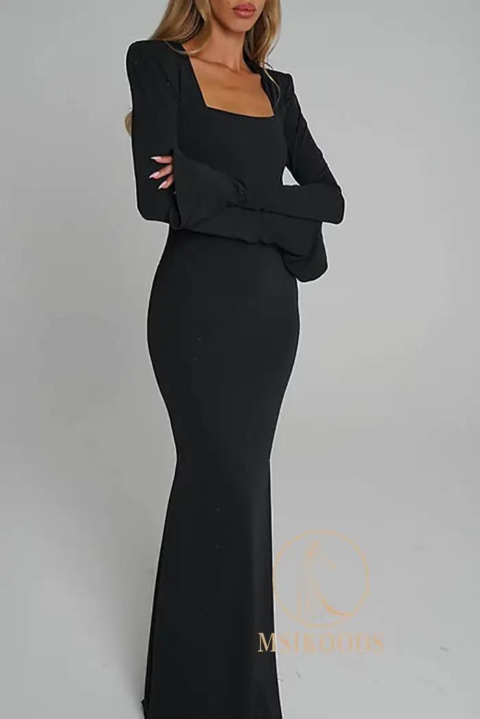 Robes de soirée noires modestes Msikoods 2026