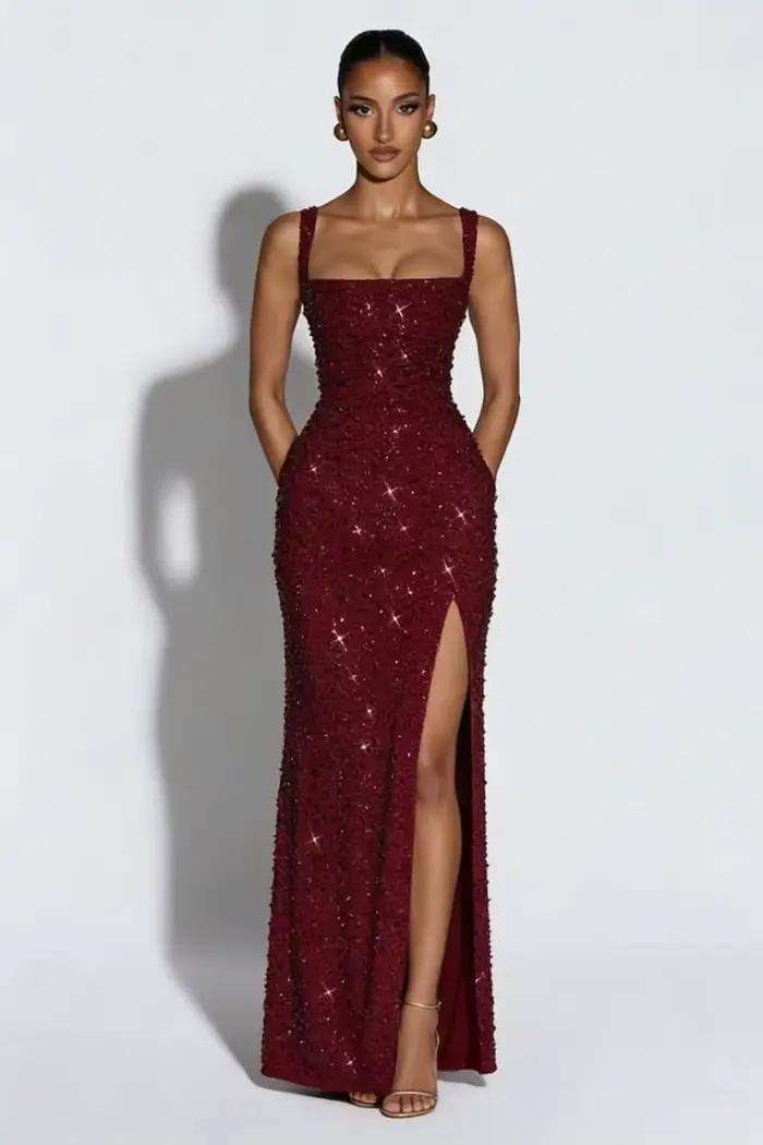 Robe de bal à paillettes pour femmes