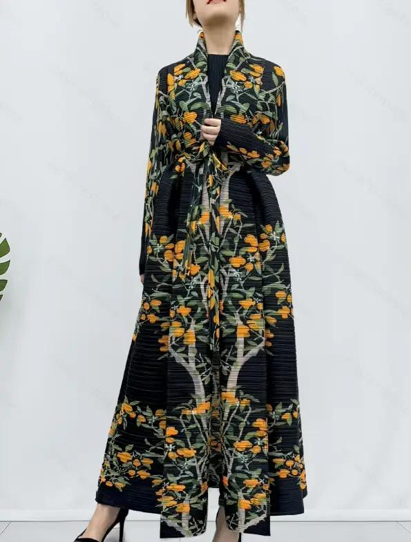 Robe longue à imprimé floral pour femmes arabes