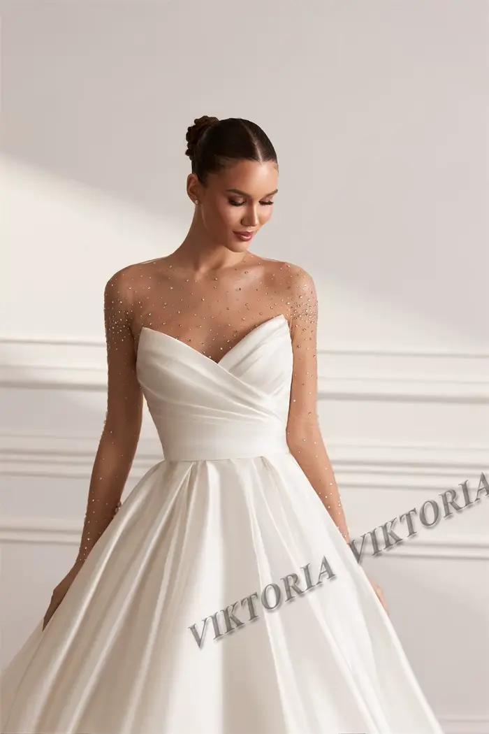 Robe de Mariée Élégante en Satin pour Femme