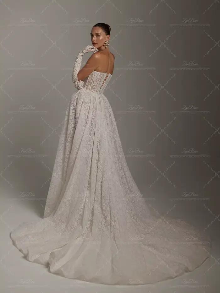 Élégant 2026 robes de mariée avec Appliques fendues dentelle épaules dénudées Tulle vestidos de novia chérie Boho robe