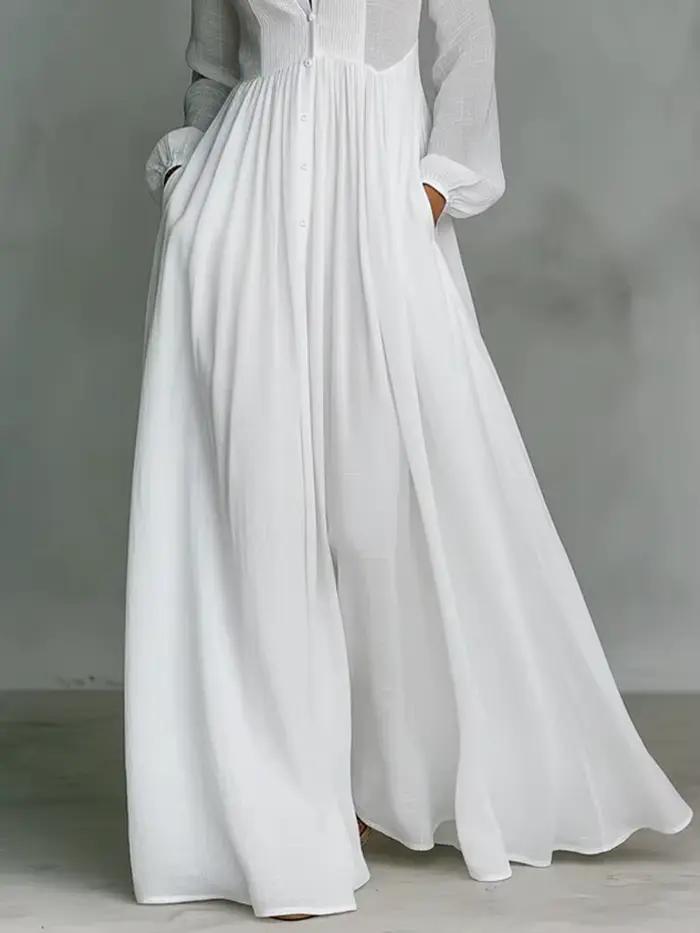 Robe de soirée élégante à col montant et manches longues