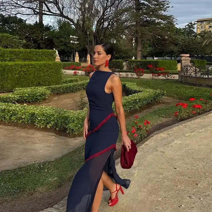 Robe Maxi transparente à montage élégant