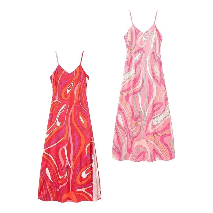 Camisole élégante en polyester imprimée pour femmes sans manches style été à épaules nues pour les sorties et les occasions spéciales