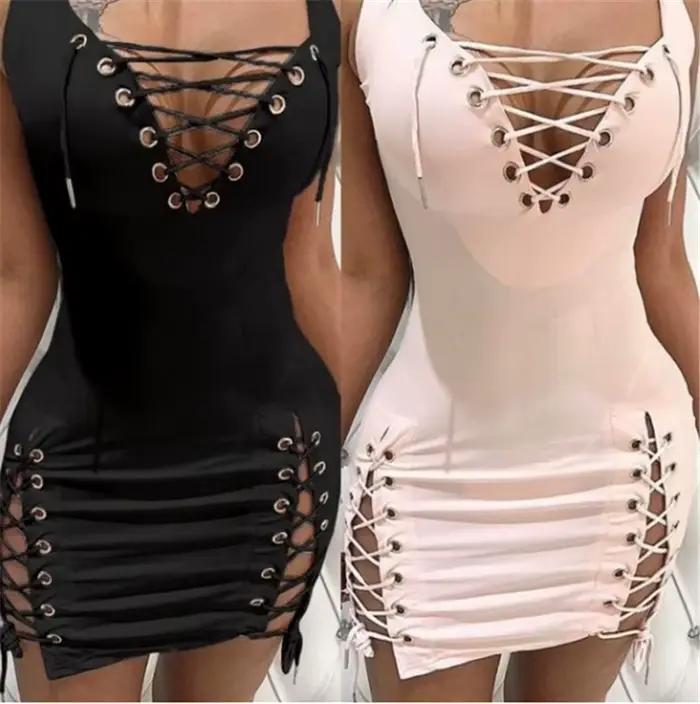 Robe sexy à lacets pour femmes