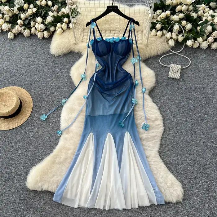 Robe longue asymétrique