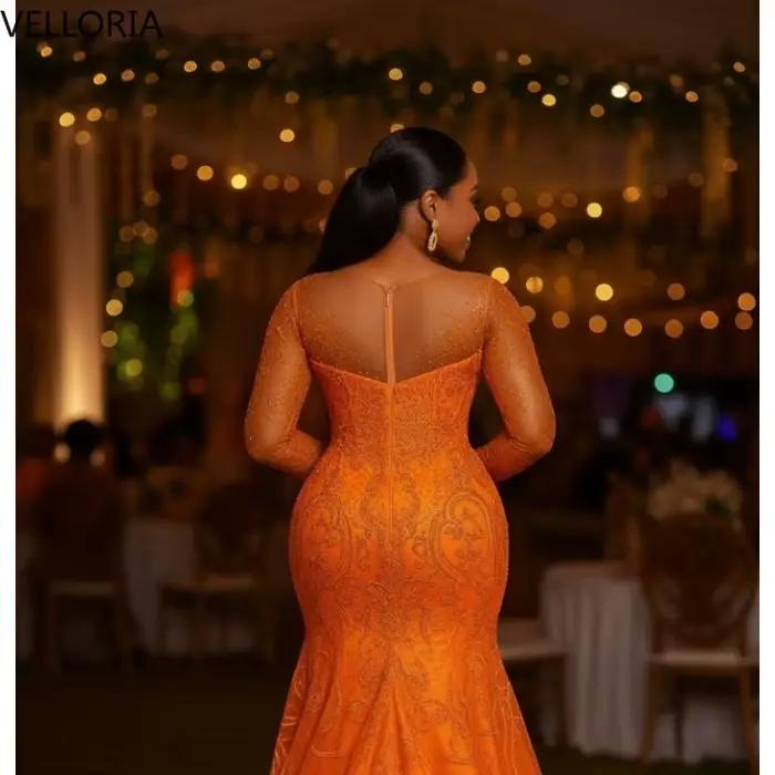 Robe de bal de luxe en perles Orange