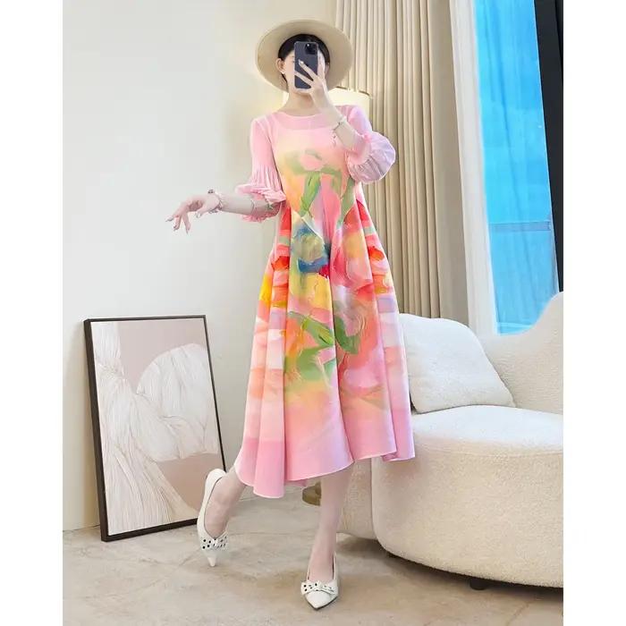 Robe de soirée plissée pour femmes