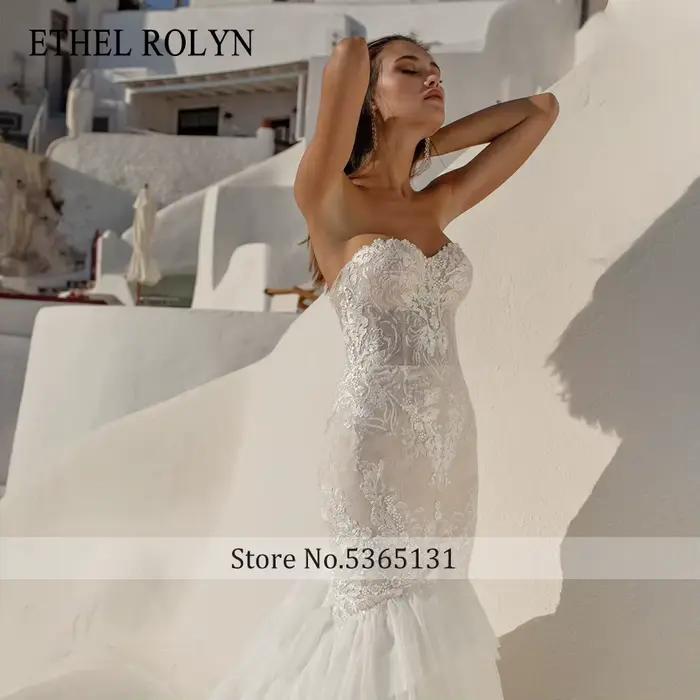 ETHEL ROLYN robe De mariée sirène chic chérie dentelle Appliques dos nu
