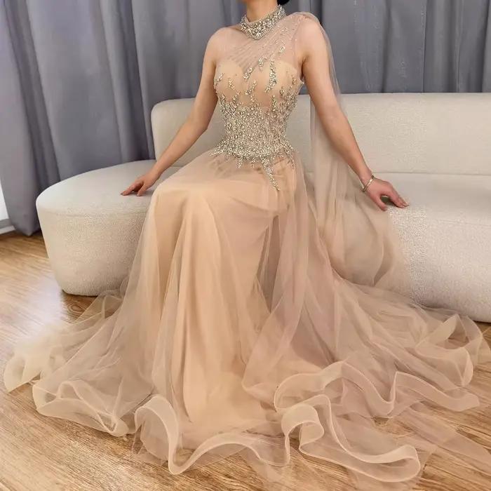 Serene Hill 2025 personnalisé nu une ligne une épaule luxe perlé robe de soirée