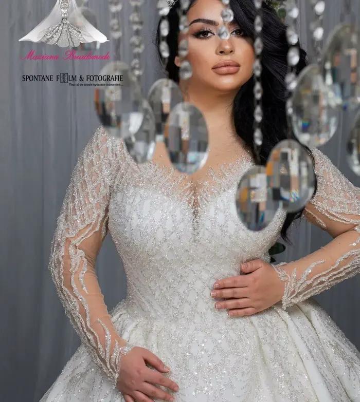 Eslieb – robe de mariée en cœur, tenue de bal, perles complètes, 2021