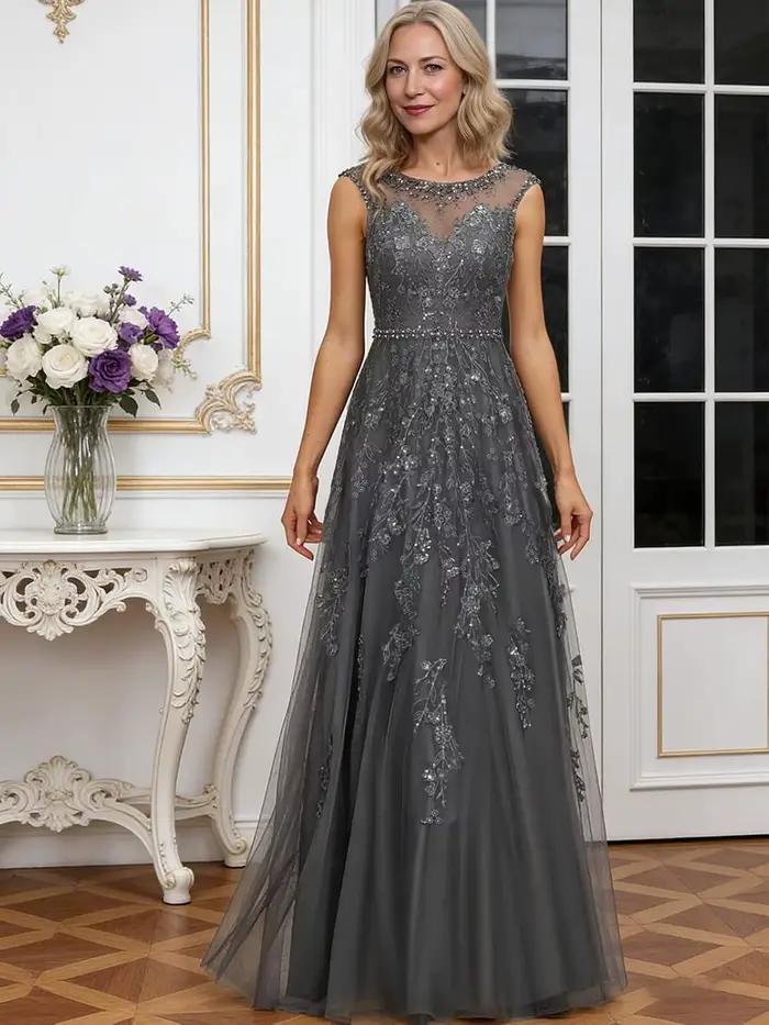 Robe en mousseline de soie pour mère de la mariée