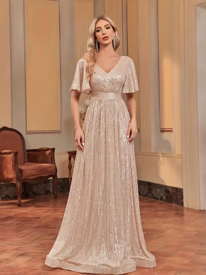 Robe de soirée élégante rétro évasée à manches en maille pour femme – Parfaite pour les fêtes