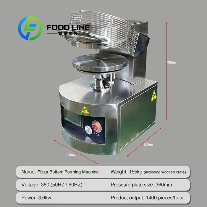 Machine à pizza automatique semi-finie pour aplatir la pâte à pizza, diamètre 6 à 14 pouces, presse napolitaine, boîtes à pâte à pizza de 36 cm