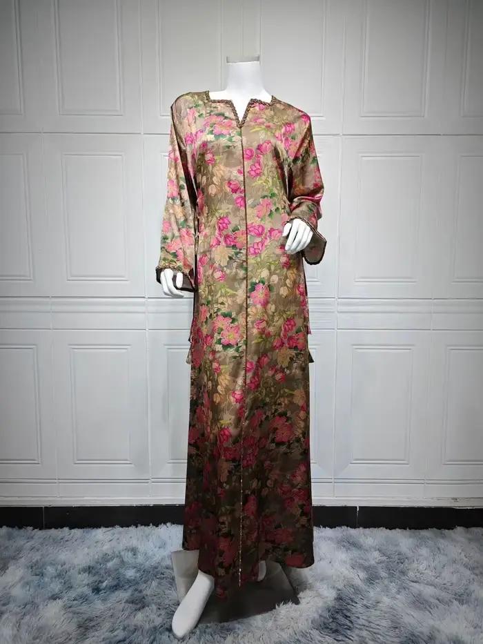 Robe musulmane femmes diamant imprimé Abaya