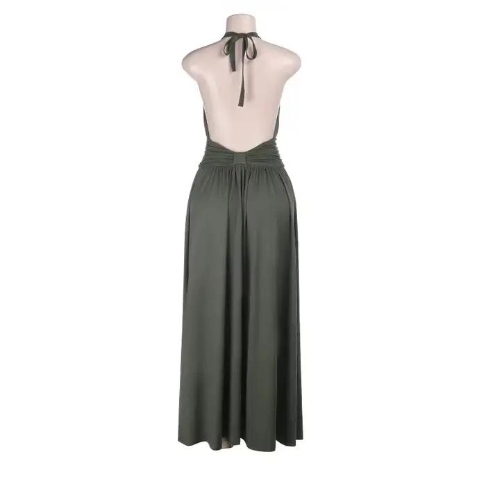 Robe plissée dos nu pour femme