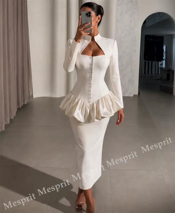 Robes de soirée formelles chic à manches longues de haute qualité personnalisées pour banquet