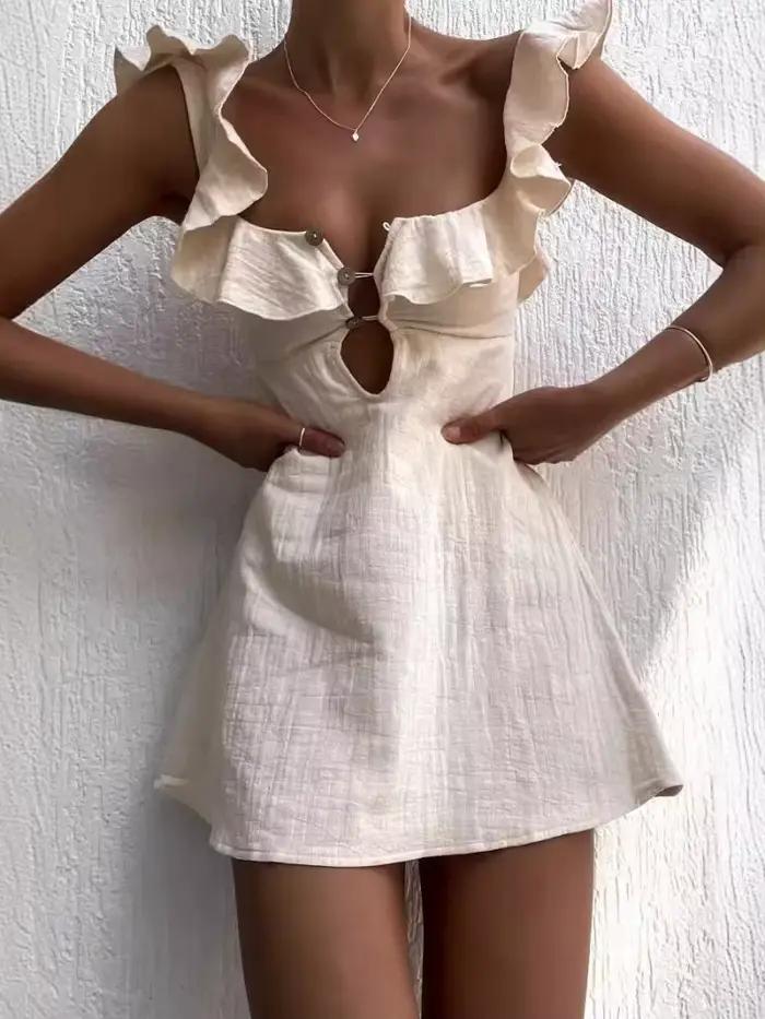 Mini robe de plage rétro pour femmes