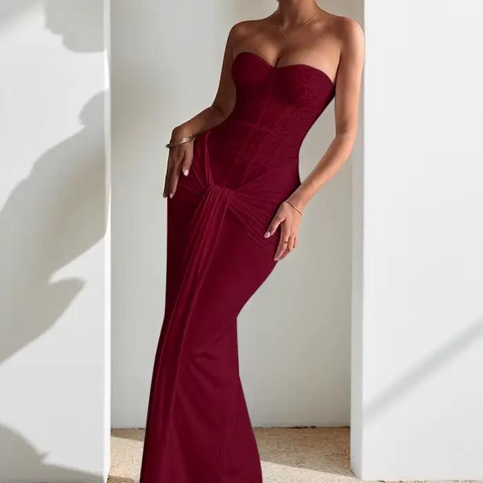 Robe longue de soirée de noël pour nouvel an