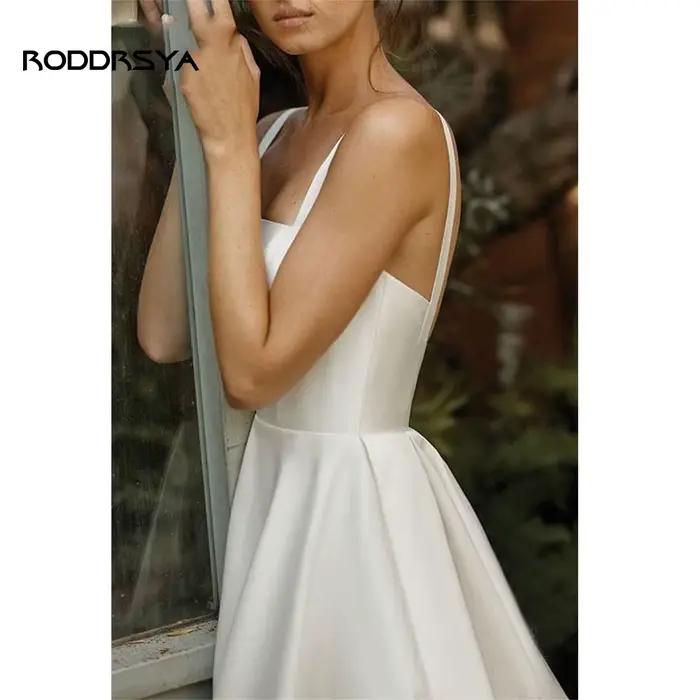RODDRSYA Robes de mariée simples en satin pour femmes 2026