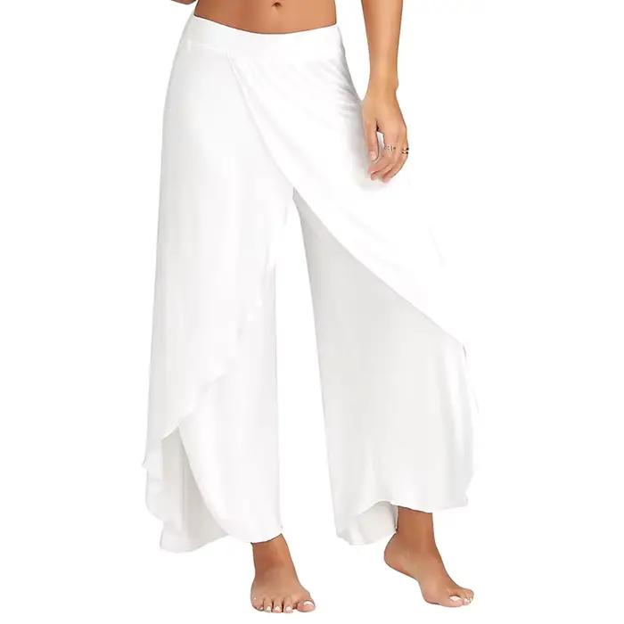 Pantalon à jambes larges pour femmes fitness yoga fendu fjMandala ouvert confortable gypsy hippicopter sarouel Aladdin occassions spéciales