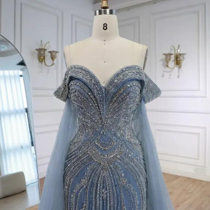 Robe de soirée bleu poussière Serene Hill