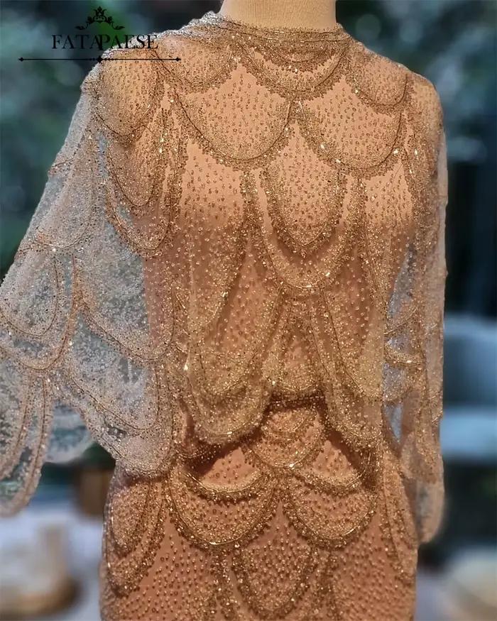 FATAPAESE Haute Couture robes de soirée de luxe avec Cape 2 pièces robe