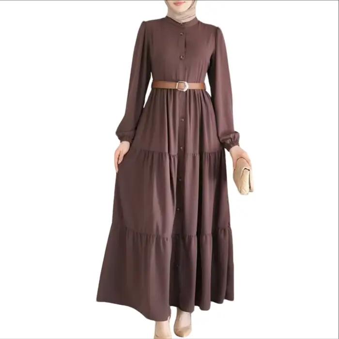 ZANZEA femmes automne robes 2025 mode musulmane Abaya Robe col rond à manches longues