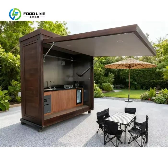 Ensemble de cuisine extérieure personnalisé, armoires extérieures, îlot barbecue avec évier, facile à assembler, résistant aux intempéries, pour pique-nique et fête