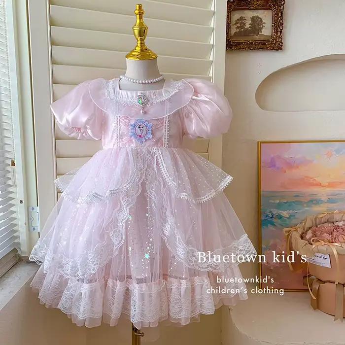 Adorable robe de princesse Lolita à manches courtes pour filles. Nouvelle