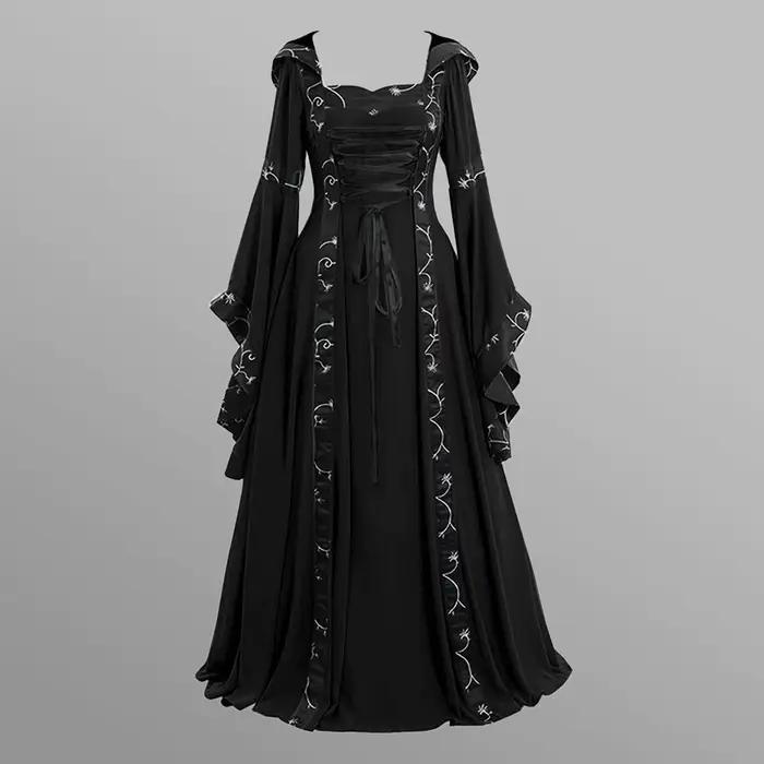 Robe Longue de Soirée Médiévale pour Femme