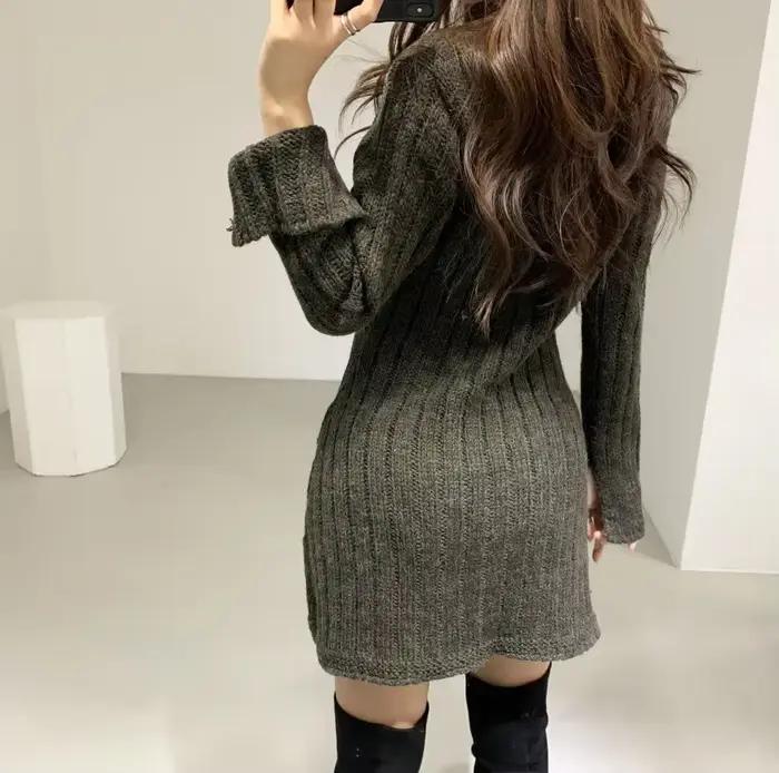 Robe pull pour femme, manches longues
