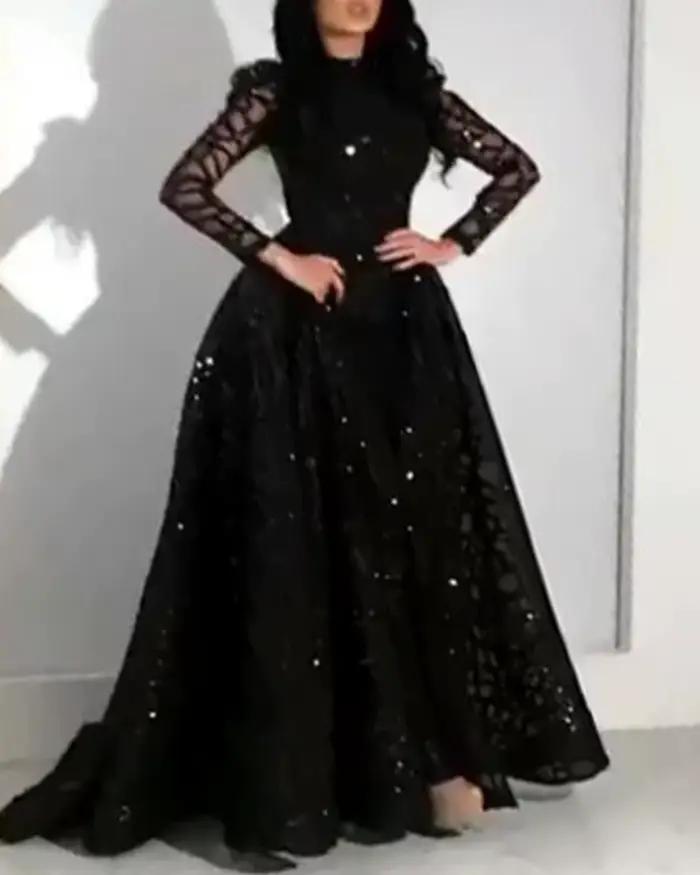 Robe de soirée à paillettes pour femme