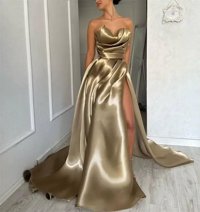Robe de soirée trapèze drapée