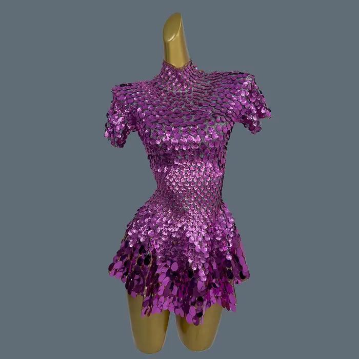 Paillettes scintillantes robe latine vêtements de scène célébrer anniversaire bal