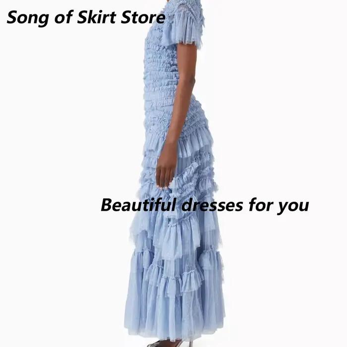 Robe de soirée bleue personnalisée