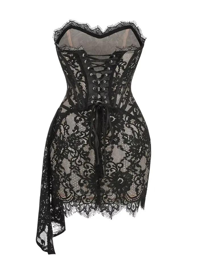 VC robe de noël pour femmes dentelle rouge Sexy bretelles sans manches mince dîner