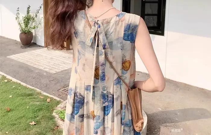 Robe débardeur longue style rétro artistique élégant pour femmes junior printemps été bywindto ocassions spéciales confortable et élégante