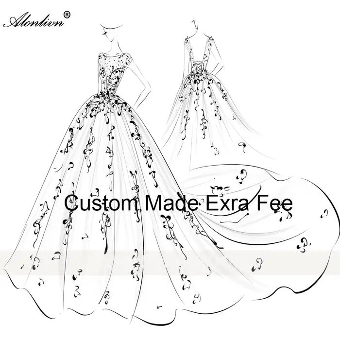 Alonlivn-Robe de mariée en satin à manches longues