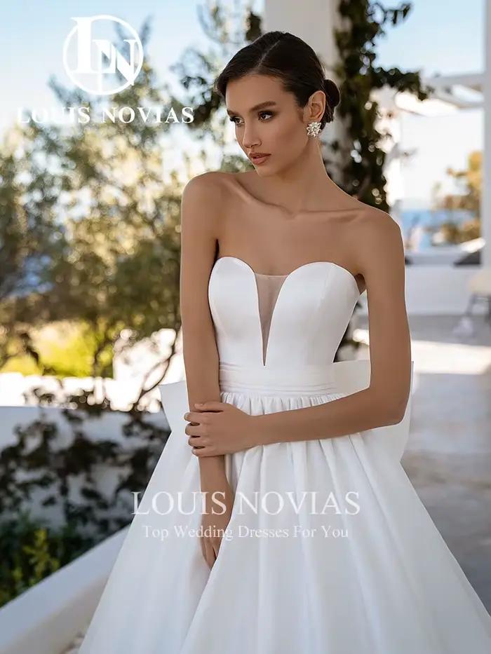 LOUIS NOVIAS robes De mariée en Satin pour femmes avec veste robe