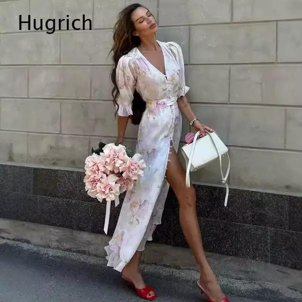 Robe longue romantique à imprimé floral