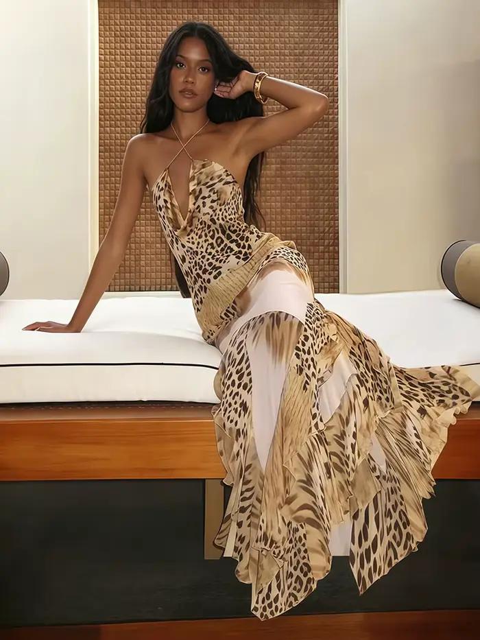 Robe longue sexy Kliou pour femme