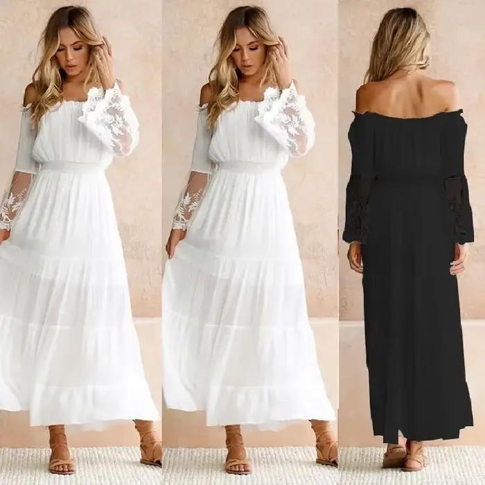 Robe trapèze à manches longues pour femmes