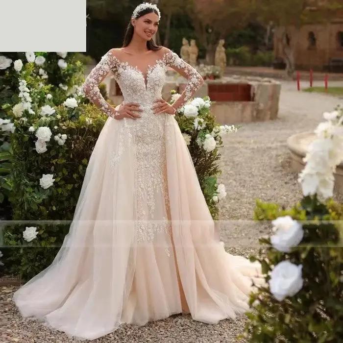Robe de mariée légère en dentelle française
